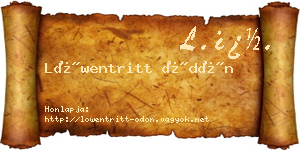 Löwentritt Ödön névjegykártya